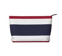 Thailand Flag Women's corduroy cosmetic bag, portable zipper hand-held wallet, suitable for travel and daily storage of cosmetics,