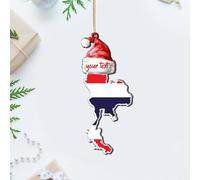 Thailand Flags Red Santa Hat Christmas Ornaments City Skyline Flag Christmas Tree Ornament Keepsake Festive Holidays Home Decor Unique Clear Round Acrylic Pendant for Friends Coworkers Family