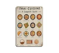 Thailand Food Art Print Retro Poster Metal Tin Sign Chic Art Retro Iron Painting Bar People Cave Cafe Family Garage Poster Wall Decoration 8x12inch(20x30cm)