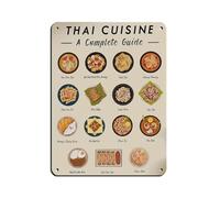 Thailand Food Art Print Tin Sign Vintage Metal Pub Club Cafe Bar Home Wall Art Decoration Poster Retro 12x16inch(30x40cm)