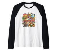 Thailand Gibbon Elephant Pointing Meme - Thai Souvenir Raglan Baseball Tee