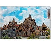 Thailand Grand Palace Bangkok Jigsaw Puzzle For Adults 300 Piece Wooden Travel Gift Souvenir 38x26CM