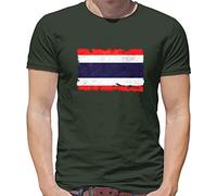 Thailand Grunge Style Flag - Mens T-Shirt - Army - Medium Military Green