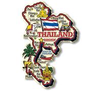 Thailand Jumbo Country Map Magnet by Classic Magnets, 3D Rubber Vintage-Style Collectible Souvenirs and Gifts Made in The USA