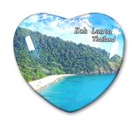 Thailand KOH Lanta Fridge Magnet Refrigerator Stickers Collection Decorative Magnet Travel Souvenir Heart-Shaped Crystal Glass