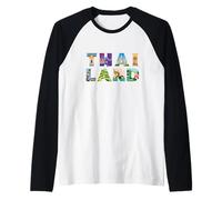 Thailand Letter Art - Iconic Scenes & Symbols Raglan Baseball Tee