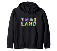 Thailand Letter Art - Iconic Scenes & Symbols Zip Hoodie