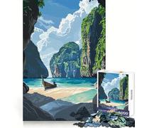 Thailand Maya Bay 1000 Piece Jigsaws for Adults Puzzle Intellect Toy Relaxing Fun Quality Cut Fine Art Piece (38x26cm)