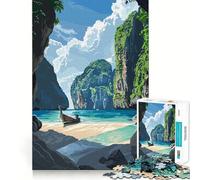 Thailand Maya Bay 1000 Pieces Puzzles for Teenagers Boost Recall Relaxing Fun Accurate Edge Thoughtful Gift (50x75cm)