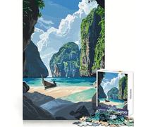 Thailand Maya Bay 1000 Pieces Puzzles for Teenagers Boost Recall Relaxing Fun Accurate Edge Thoughtful Gift (50x75cm)