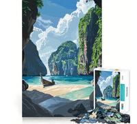 Thailand Maya Bay Jigsaw Puzzles for Teenagers 1000 Piece Raise Memory Leisure Time Clean Edge Lovely Present (38x52cm)
