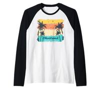 Thailand Palm Trees Swaying in The Wind Beach Vacation Raglan Baseball Tee