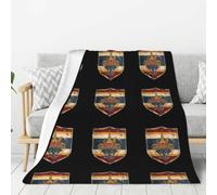 Thailand Patch Print Modern Xmas Flannel Blanket 203x152cm | Minimalist Art Throw For Indoor Festive Interior Styling