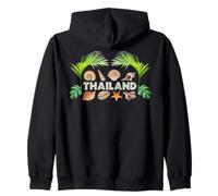 Thailand Seashells Palms Diving Snorkeling Beach Souvenir Zip Hoodie