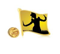 Thailand Shadow Culture Dancer Golden Metal Flag Lapel Pin Badge