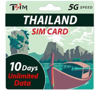 Thailand SIM Card 10 Day Unlimited Data | High-Speed Data | Auto-Activating | Hotspot Sharing Allowed | Supports Google, Facebook, WhatsApp and More | Data Only, No Voice