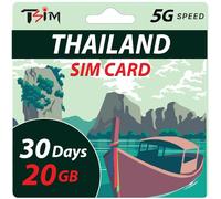 Thailand SIM Card 30 Day 20GB | High-Speed Data | Auto-Activating | Hotspot Sharing Allowed | Supports Google, Instagram, WhatsApp and More | Data Only, No Voice
