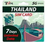 Thailand SIM Card 7 Day Unlimited Data | High-Speed Data | Auto-Activating | Hotspot Sharing Allowed | Supports Google, Facebook, WhatsApp and More | Data Only, No Voice