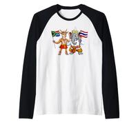 Thailand South Africa Flag Thai South African Roots Raglan Baseball Tee