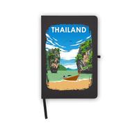 Thailand Souvenir Vacation Notebook, Blank Pages, Faux Leather Cover, Planner, Journal, Workbook