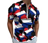 Thailand Thai Flag Golf Shirts for Men Short Sleeve Shirt Collared Casual Mens Tees