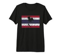 Thailand Thai Flag Outline Travel Holiday Asia Premium T-Shirt