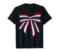 Thailand Thai Pride Flag Girl Coquette Bow Ribbon T-Shirt