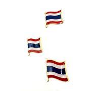 Thailand Thai Siam South East Asia Asian ASEAN Metal Enamel Country Flag Pin Badge Pack of 3