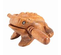 Thailand Traditional Wooden Lucky Frog, Handcrafted Croaking Musical Instrument, Solid Wood Carved Frog with Wood Stick for Good Luck Fortune, Home Office Decor Gift for Friends Co (No. 1 5.8CM)