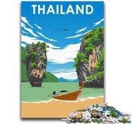 Thailand Travel Poster 1000 Pieces Jigsaw Puzzle for Adults& Teens, for 14+ Train Your Brain And Your Hands Christmas Game Gifts 1000pcs (26x38cm)