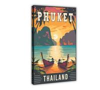 Thailand Travel Poster（2） Canvas Poster Wall Art Decor Print Picture Paintings for Living Room Bedroom Decoration 24x36inch(60x90cm)