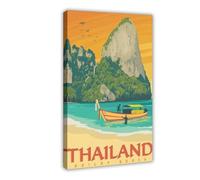 Thailand Travel Poster Canvas Poster Wall Art Decor Print Picture Paintings for Living Room Bedroom Decoration 20x30inch(50x75cm)