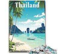 Thailand Travel Poster Jigsaw Puzzles for Adults 1000, Educational Games Home Decoration Suitable for Desktop Decoration 1000pcs (50x75cm)