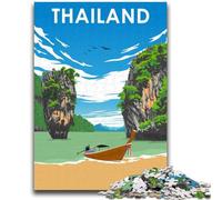 Thailand Travel Poster Jigsaw Puzzles for Teenagers 1000 Pieces, Perfect for Game Nights, Colorful Toy for Home Gift 1000pcs (50x75cm)