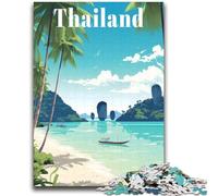 Thailand Travel Poster Puzzles for Adults And Teenagers, Help The Brain Exercise Addictive Toys to Cultivate Patience Perfect Decoration 2000pcs (70x100cm)