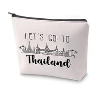 Thailand Trip Travel Case Besties Trip Gift Let’s Go to Thailand Makeup Bag with Zipper Travel Vacation Gift