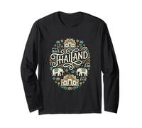 Thailand Vacation Thai Elephants Phuket Bangkok Chiang Mai Long Sleeve T-Shirt