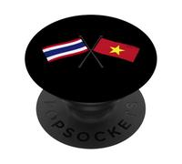 Thailand Vietnam Crossed Flags Thai Vietnamese PopSockets Adhesive PopGrip