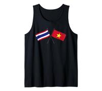 Thailand Vietnam Crossed Flags Thai Vietnamese Tank Top