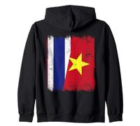 Thailand Vietnam Half Flag Thai Vietnamese History Zip Hoodie