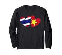 Thailand Vietnam Heart Flags Thai Vietnamese Love Pride Long Sleeve T-Shirt