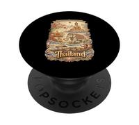 Thailand Vintage Thai Buddhist Travel Souvenir PopSockets Adhesive PopGrip