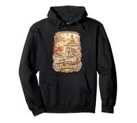 Thailand Vintage Thai Buddhist Travel Souvenir Pullover Hoodie