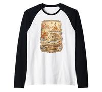 Thailand Vintage Thai Buddhist Travel Souvenir Raglan Baseball Tee