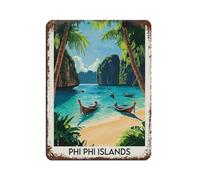 Thailand's Phi Phi Islands Tourism Tin Sign Vintage Metal Pub Club Cafe Bar Home Wall Art Decoration Poster Retro 12x16inch(30x40cm)