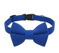 THAIN Dog Collar with Bow Tie Corduroy,Soft,Breathable&Adjustable Quick Release Plastic Buckle Dog Collars for Medium Dogs Pets (Blue, M)