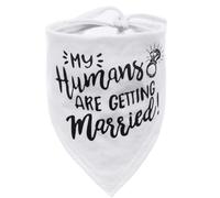 ThaiRoot Dog Weddings Neckerchief White My Humans Are Getting Married Weddings Bandana Breathable Pet Scarf Triangle Dog Bandana Scarf Dog Bandana for Small, Medium, Large Dogs