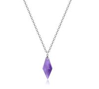 Thajaling 12 Facet Reiki Beautiful Crystal Pendant Necklace Healing Amethyst Pendulum Necklaces for Divination Balancing Pointed Pendant for Women