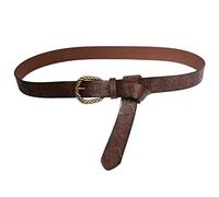 Thajaling Medieval Faux Leather Belt, Renaissance Knight Belt, Viking Dragon Pattern Embossed Belts, Vintage Cosplay Costume Accessories for Men (Brown)