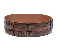 Thajaling Medieval Leather Belt, Viking Wide Belt, LARP Halloween Costume Wide Belt, Retro Celtic Knot Embossed PU Leather Belt, Renaissance Knight Belt for Halloween Cosplay Accessory